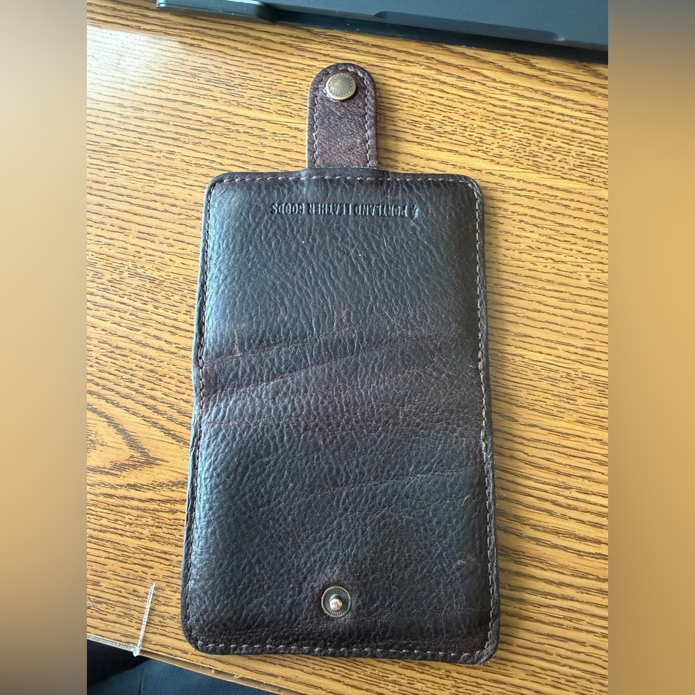 Portland leather mini bifold cold brew